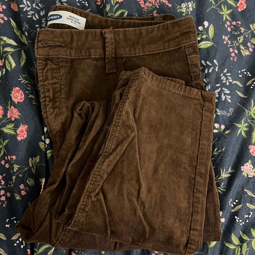 Old Navy brown corduroy super skinny pants-size 14